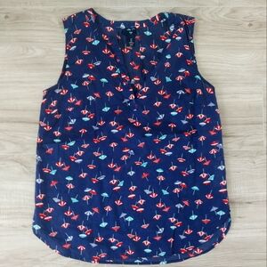 Navy Sleeveless Blouse